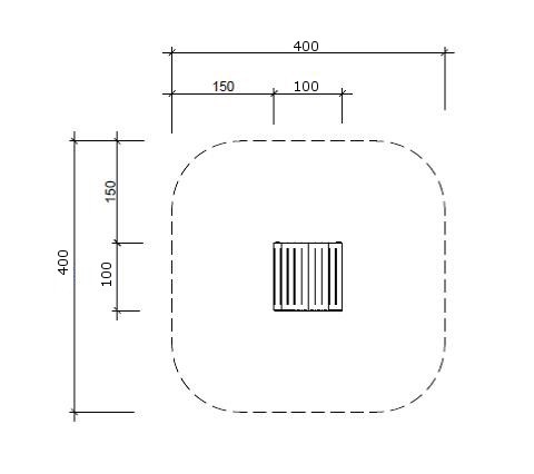 Sitzpodest Stahl pu 100/100/40